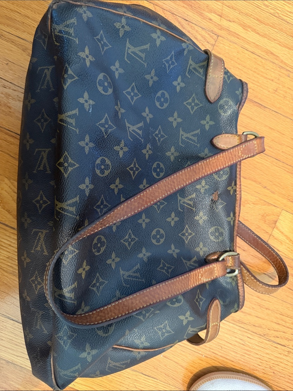 Louis Vuitton Monogram Canvas Messenger Bag with Brown Leather Straps - well use